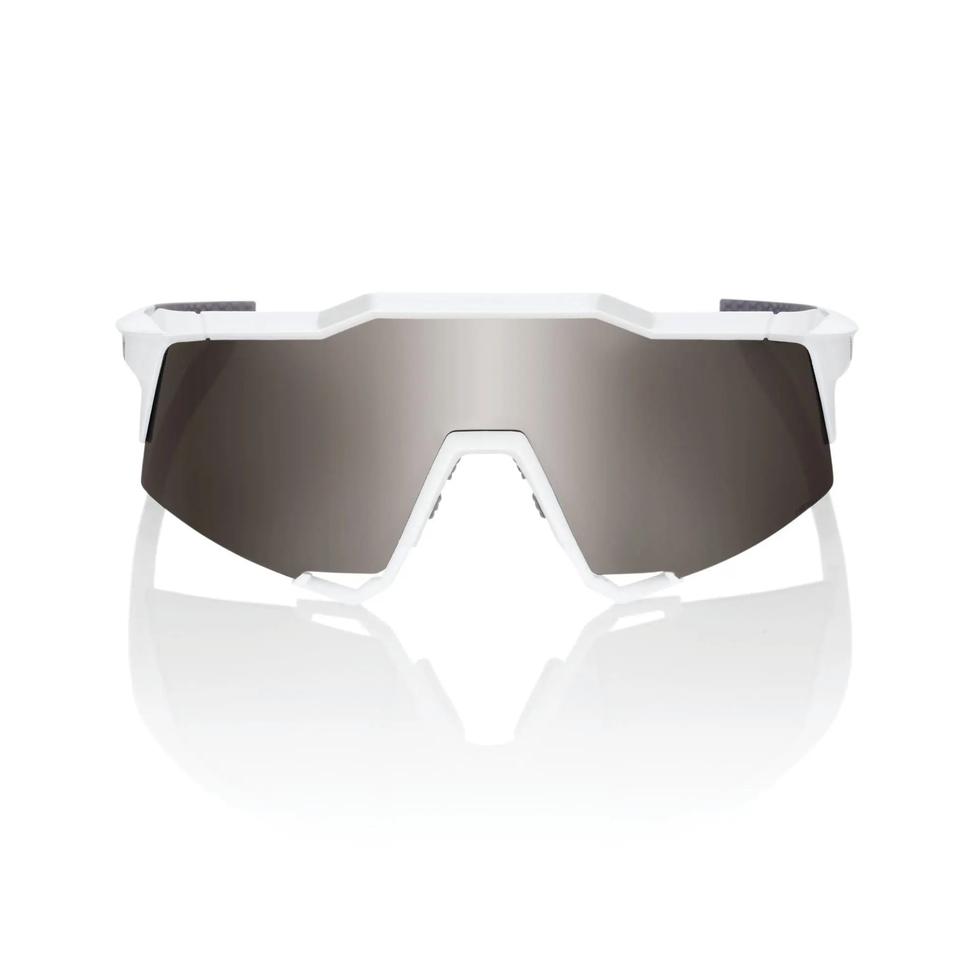 100% Speedcraft Glasses Matt White / HiPER Silver Mirror Lens - FREE UK Shipping, FREE 365 Day Returns | Moto Central