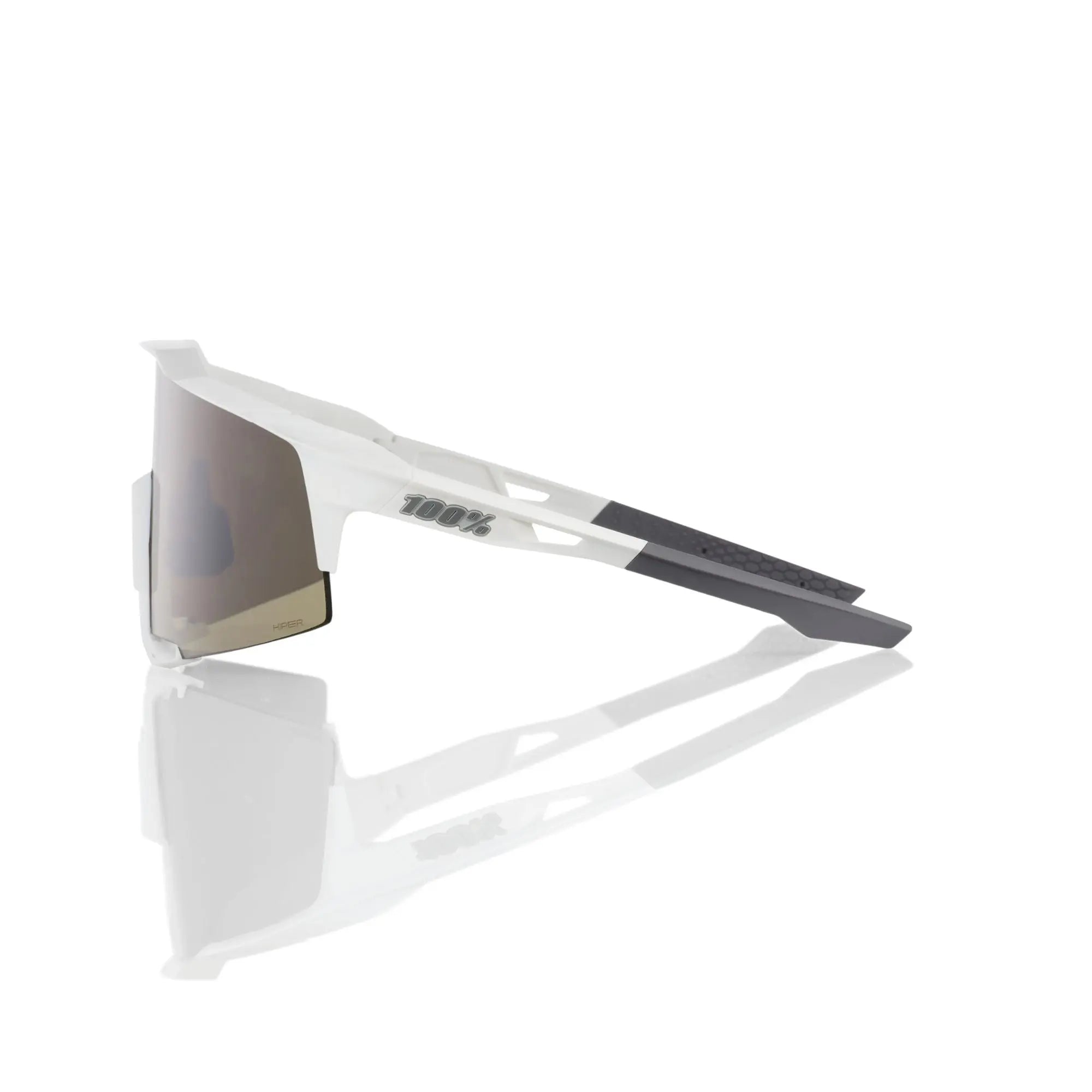 100% Speedcraft Glasses Matt White / HiPER Silver Mirror Lens - FREE UK Shipping, FREE 365 Day Returns | Moto Central