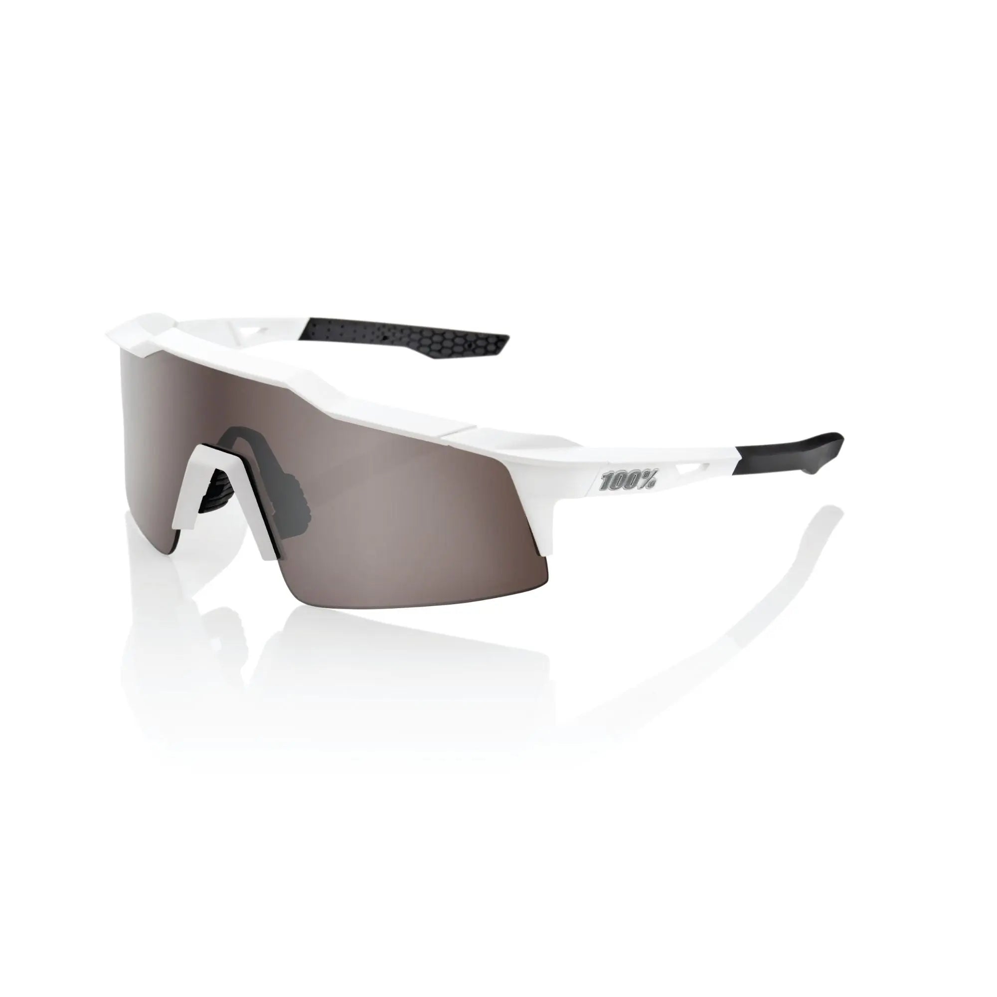 100% Speedcraft SL Glasses Matt White / HiPER Silver Mirror Lens - FREE UK Shipping, FREE 365 Day Returns | Moto Central