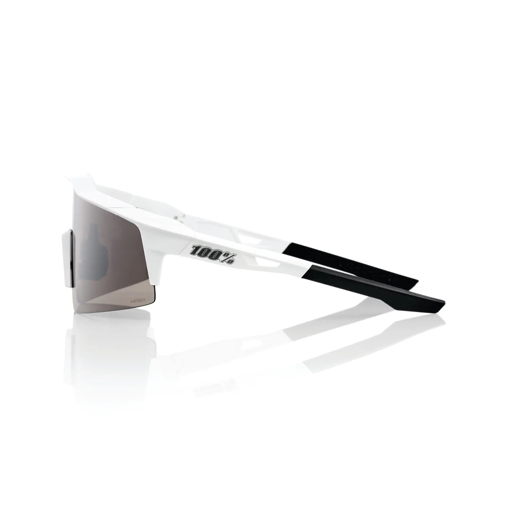 100% Speedcraft SL Glasses Matt White / HiPER Silver Mirror Lens - FREE UK Shipping, FREE 365 Day Returns | Moto Central