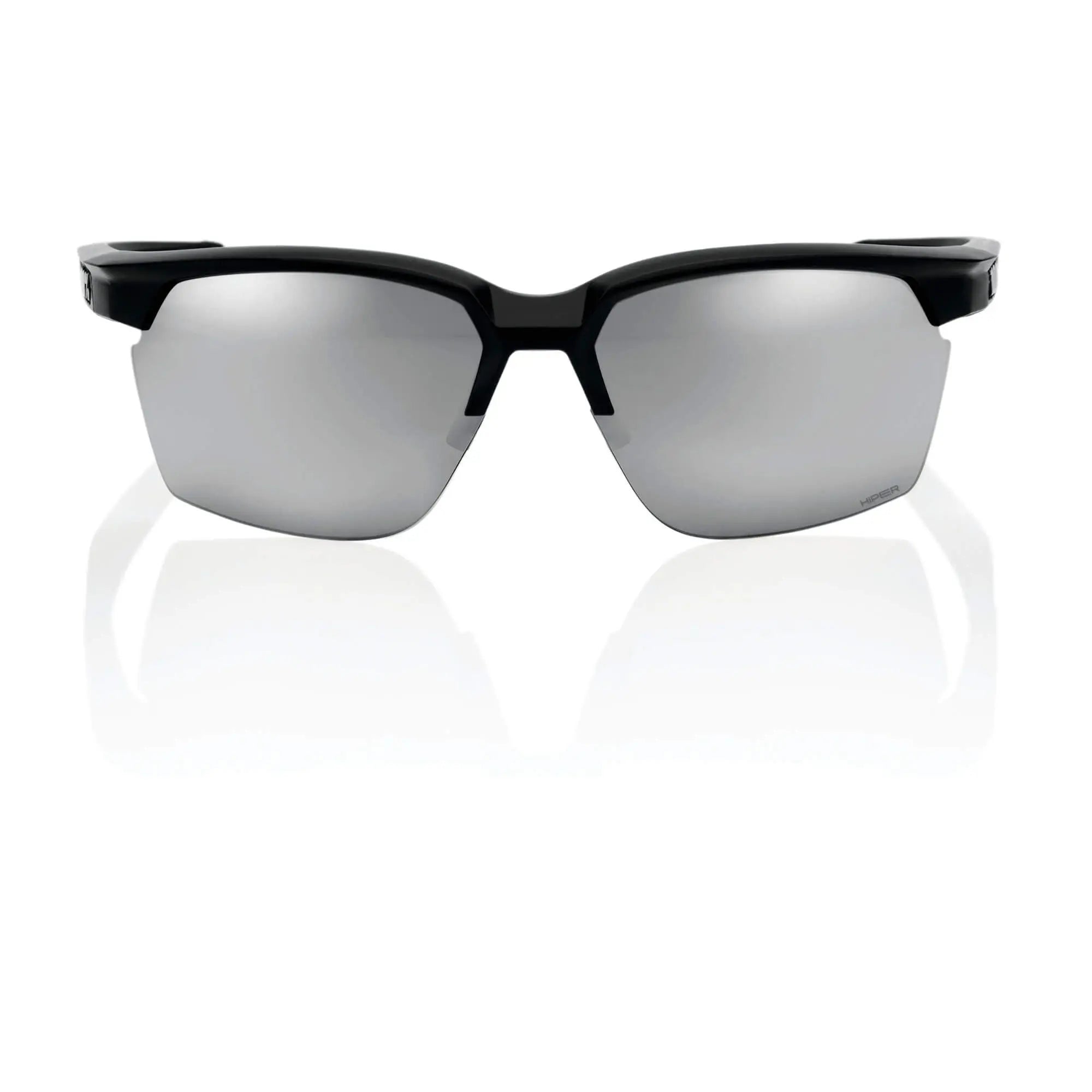 100% Sportcoupe Glasses Matt Black / HiPER Silver Mirror Lens - FREE UK Shipping, FREE 365 Day Returns | Moto Central