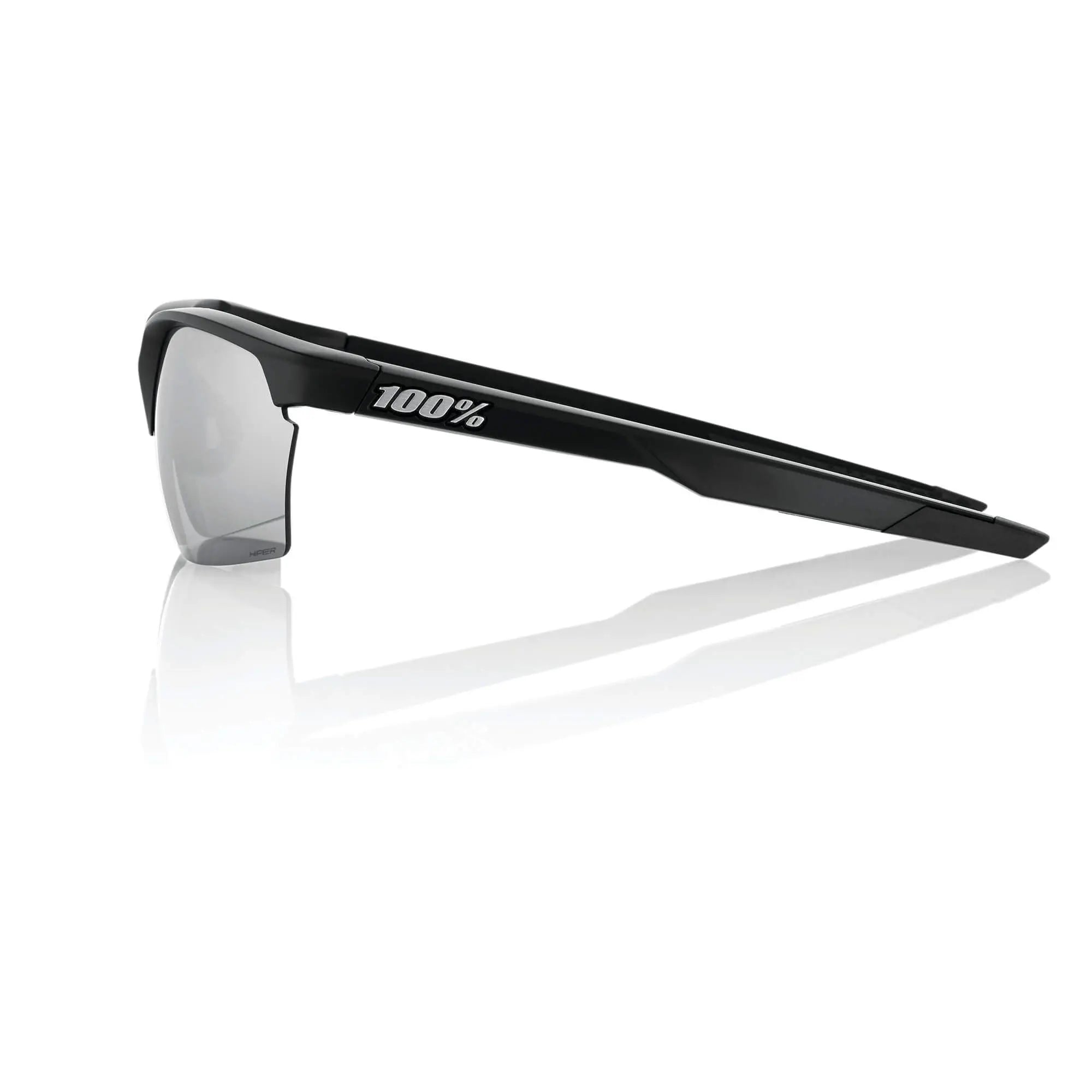 100% Sportcoupe Glasses Matt Black / HiPER Silver Mirror Lens - FREE UK Shipping, FREE 365 Day Returns | Moto Central