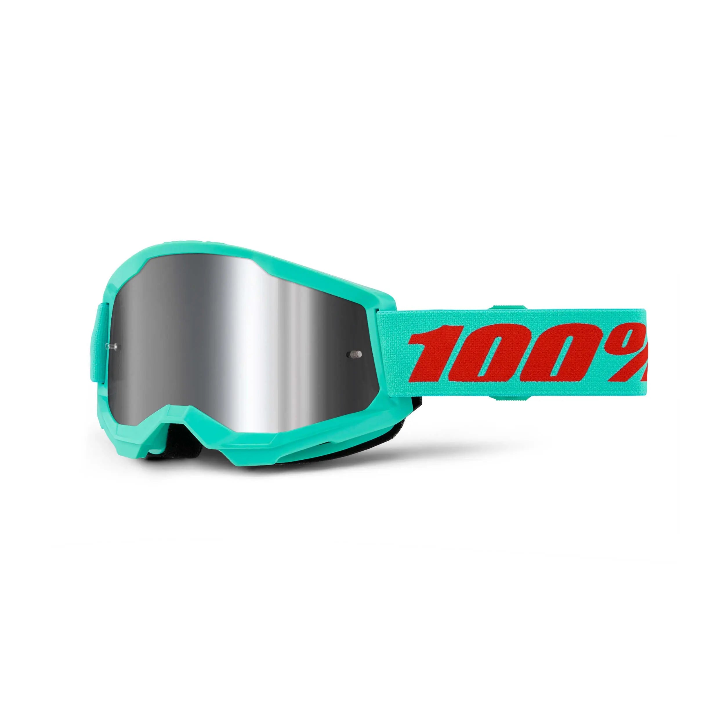 100% Strata 2 Goggles Maupiti / Silver Mirror Lens - FREE UK Shipping, FREE 365 Day Returns | Moto Central