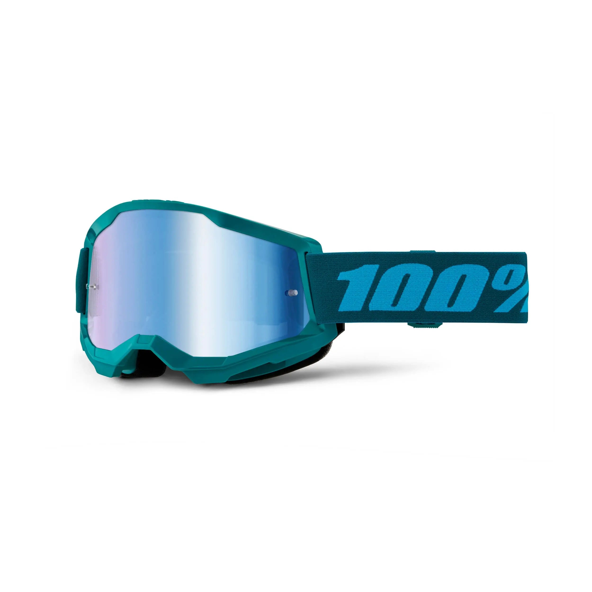 100% Strata 2 Goggles Stone / Blue Mirror Lens - FREE UK Shipping, FREE 365 Day Returns | Moto Central