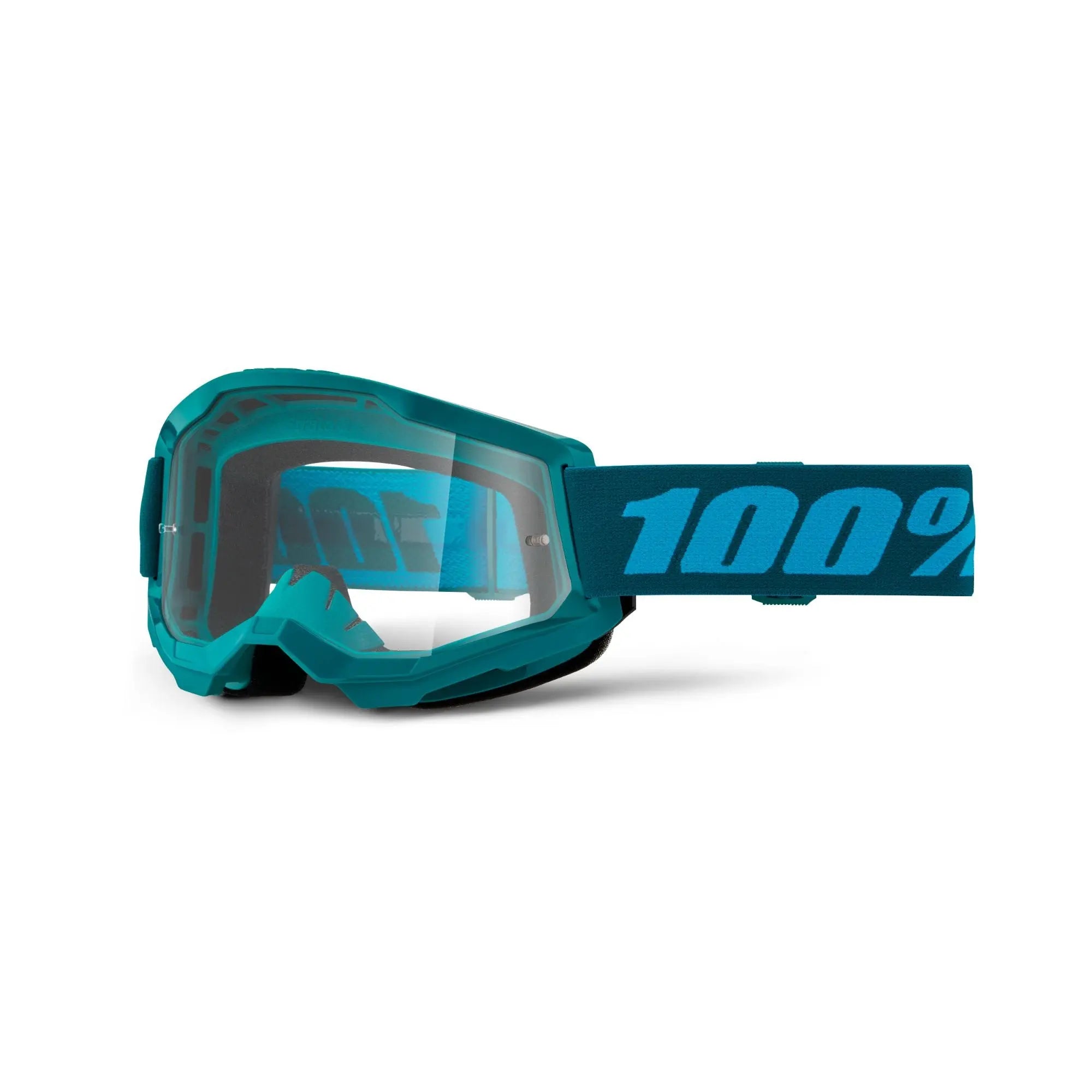 100% Strata 2 Goggles Stone / Clear Lens - FREE UK Shipping, FREE 365 Day Returns | Moto Central