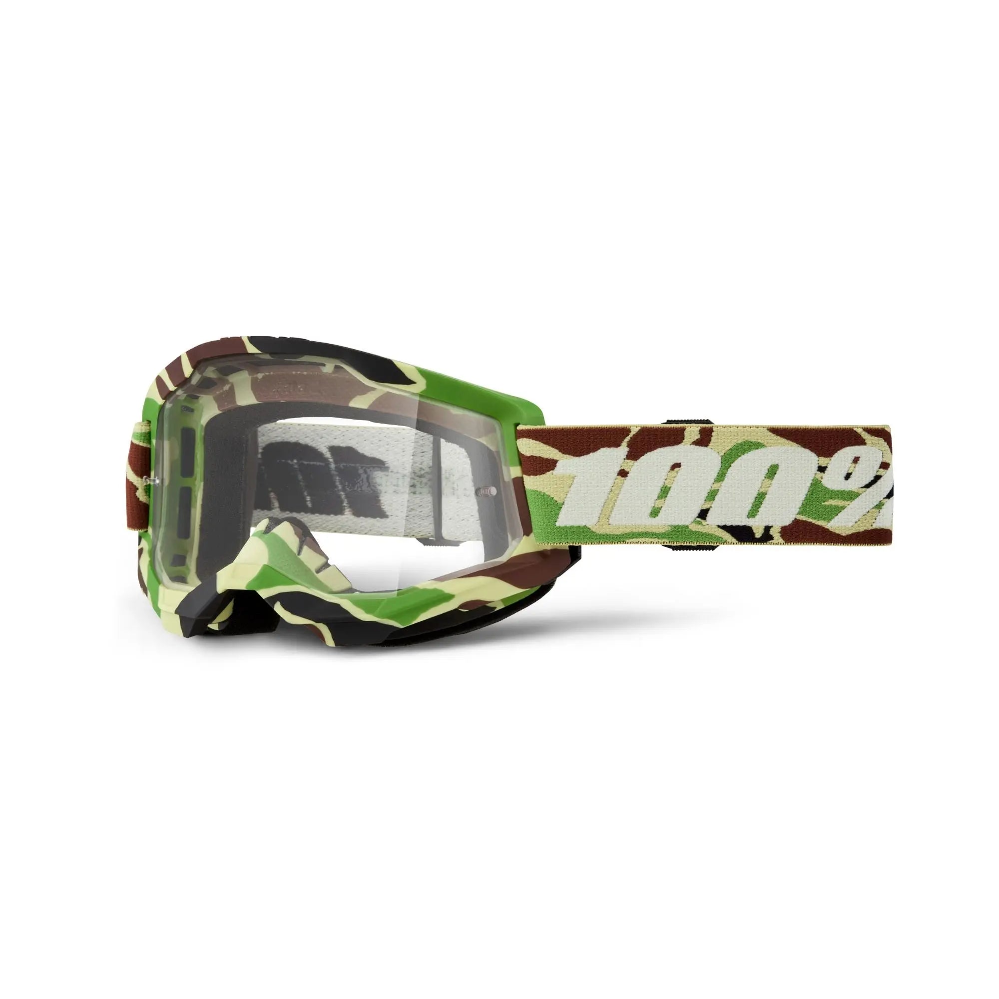 100% Strata 2 Goggles War Camo / Clear Lens - FREE UK Shipping, FREE 365 Day Returns | Moto Central