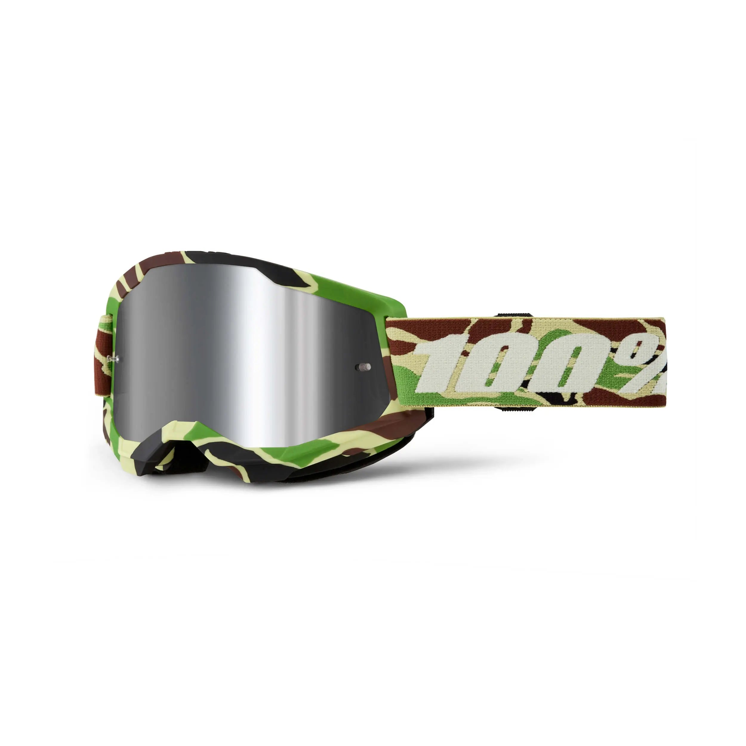 100% Strata 2 Goggles War Camo / Silver Mirror Lens - FREE UK Shipping, FREE 365 Day Returns | Moto Central