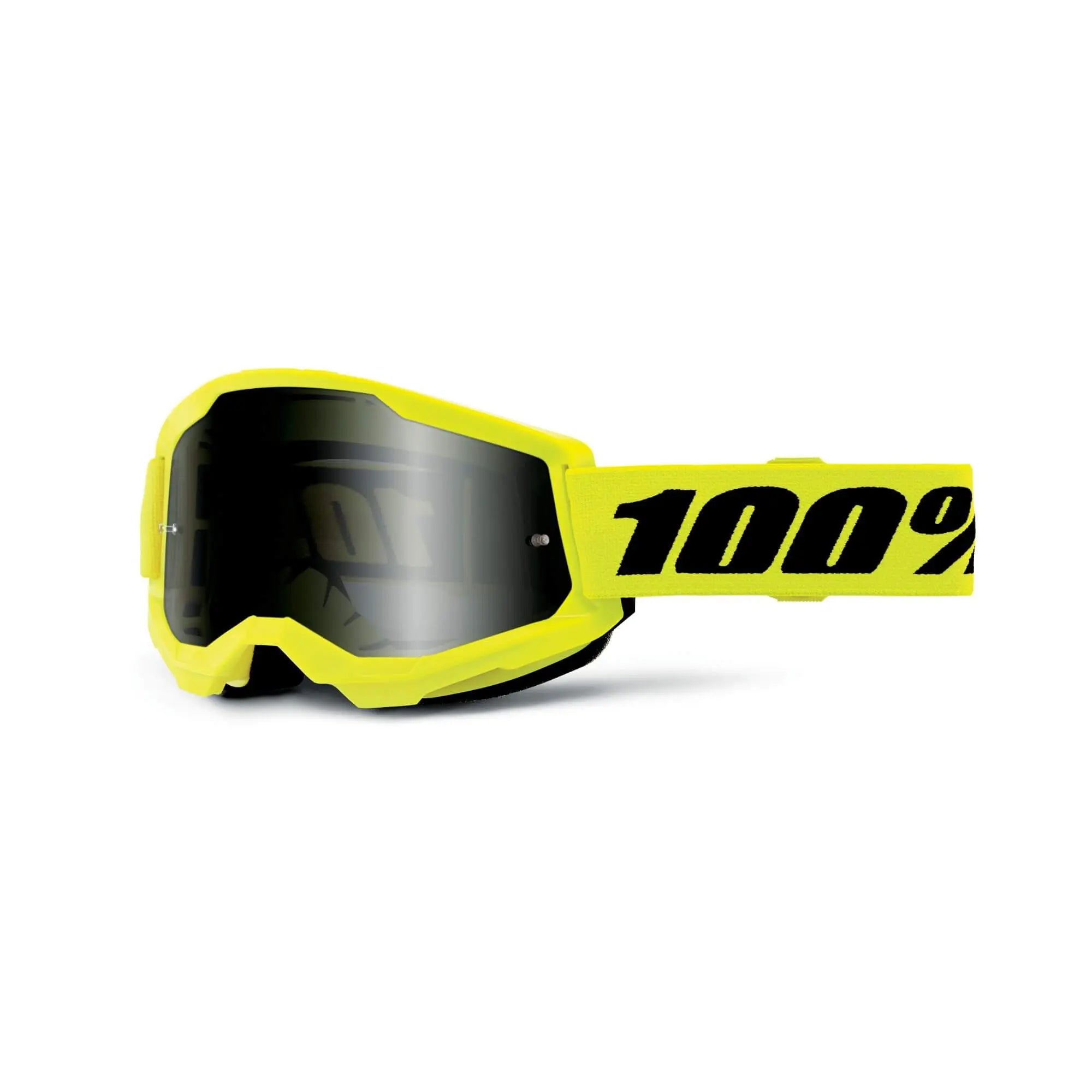 100% Strata 2 Sand Goggles Neon Yellow / Smoke Lens - FREE UK Shipping, FREE 365 Day Returns | Moto Central