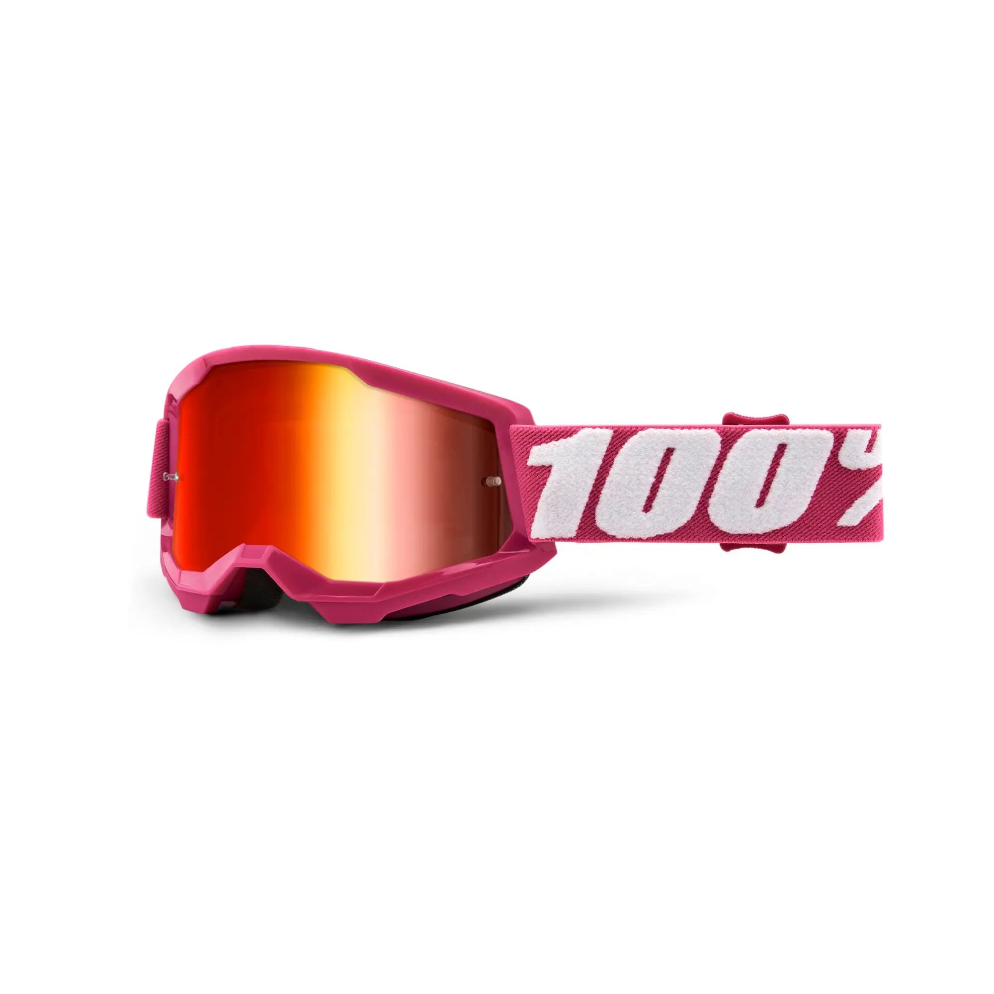 100% Strata 2 Youth Goggles Fletcher / Red Mirror Lens - FREE UK Shipping, FREE 365 Day Returns | Moto Central