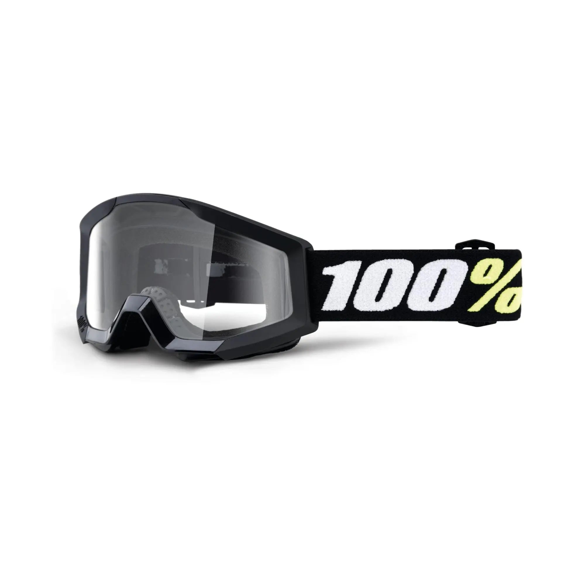 100% Strata Mini Goggles Black / Clear Lens - FREE UK Shipping, FREE 365 Day Returns | Moto Central