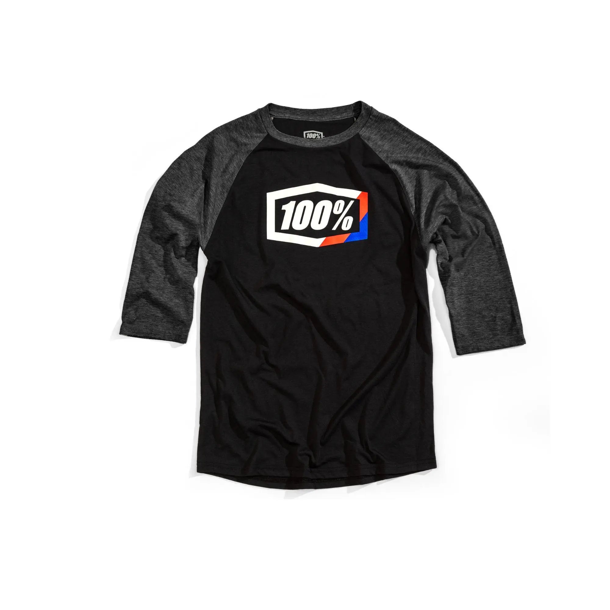 100% Stripes 3/4 Sleeves Tech Tee Black - FREE UK Shipping, FREE 365 Day Returns | Moto Central