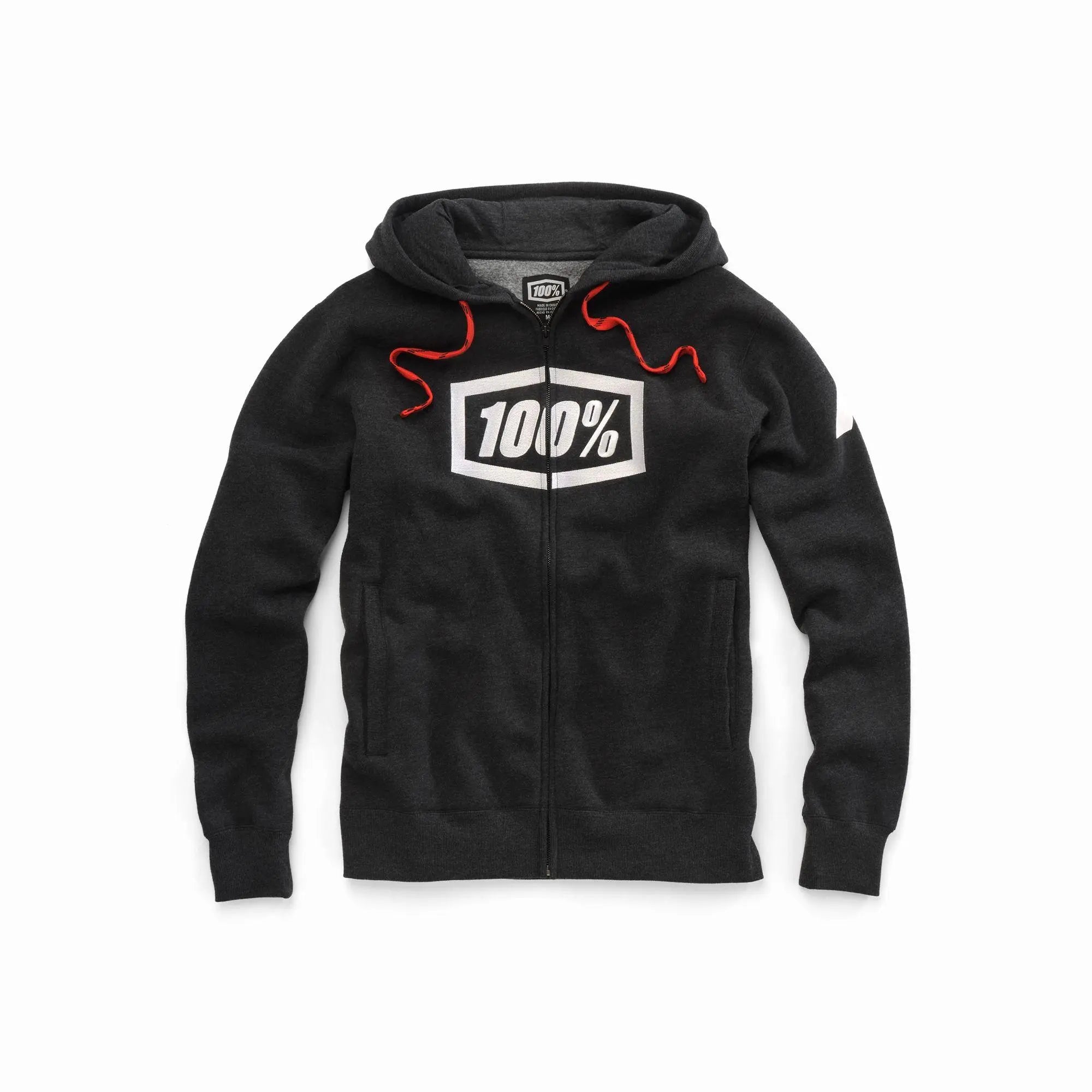 100% Syndicate Zip Hoodie Black Heather / White - FREE UK Shipping, FREE 365 Day Returns | Moto Central