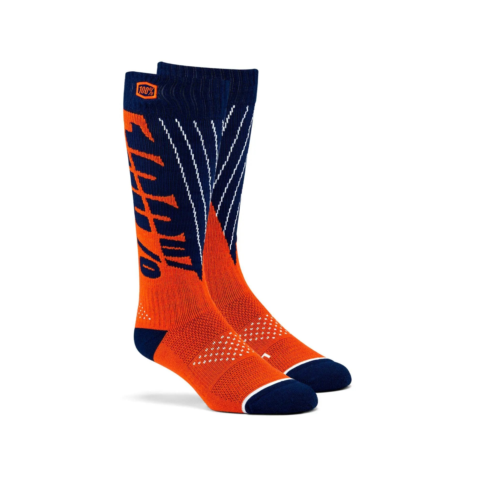 100% Torque Comfort Moto Socks Navy / Orange - FREE UK Shipping, FREE 365 Day Returns | Moto Central