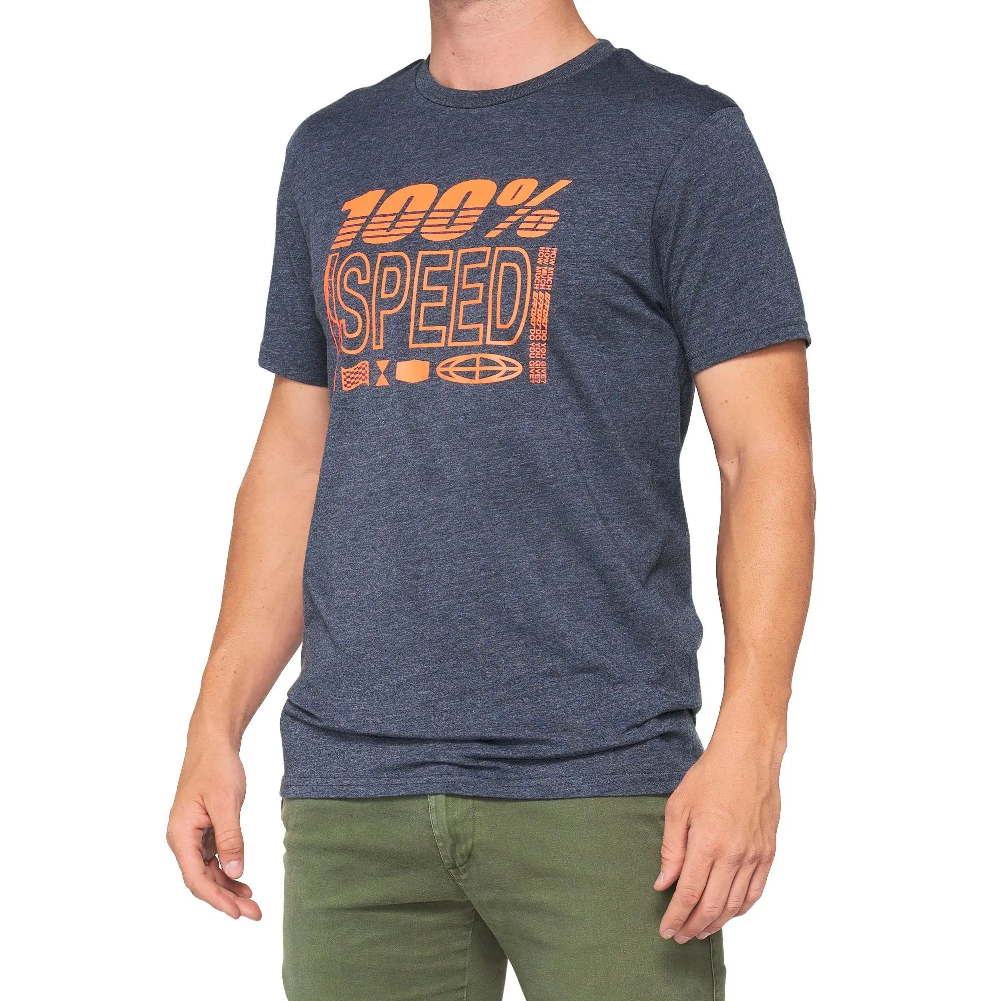 100% Trademark T-Shirt Navy Heather - FREE UK Shipping, FREE 365 Day Returns | Moto Central