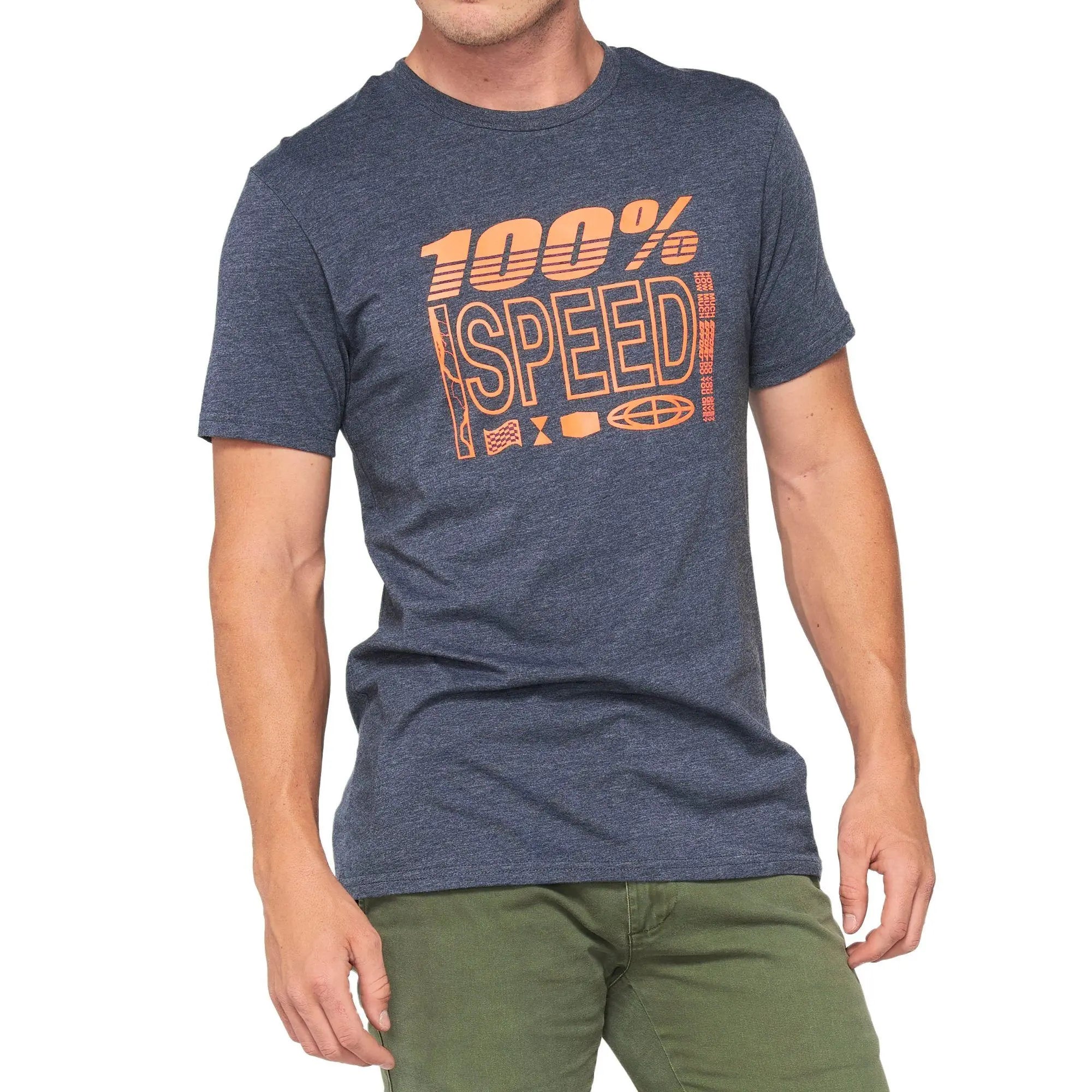 100% Trademark T-Shirt Navy Heather - FREE UK Shipping, FREE 365 Day Returns | Moto Central