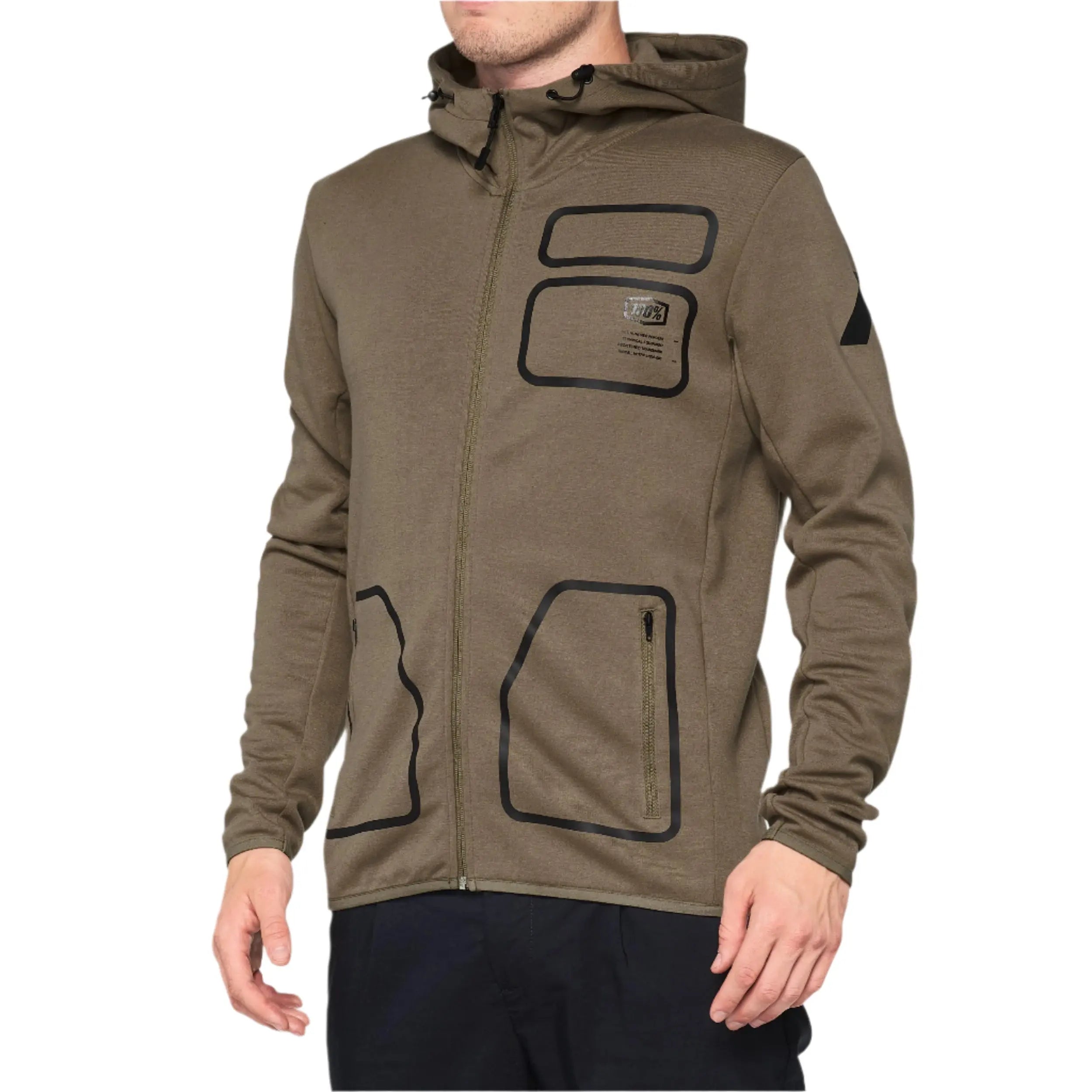 100% Viceroy Tech Zip Hoodie Brindle - FREE UK Shipping, FREE 365 Day Returns | Moto Central