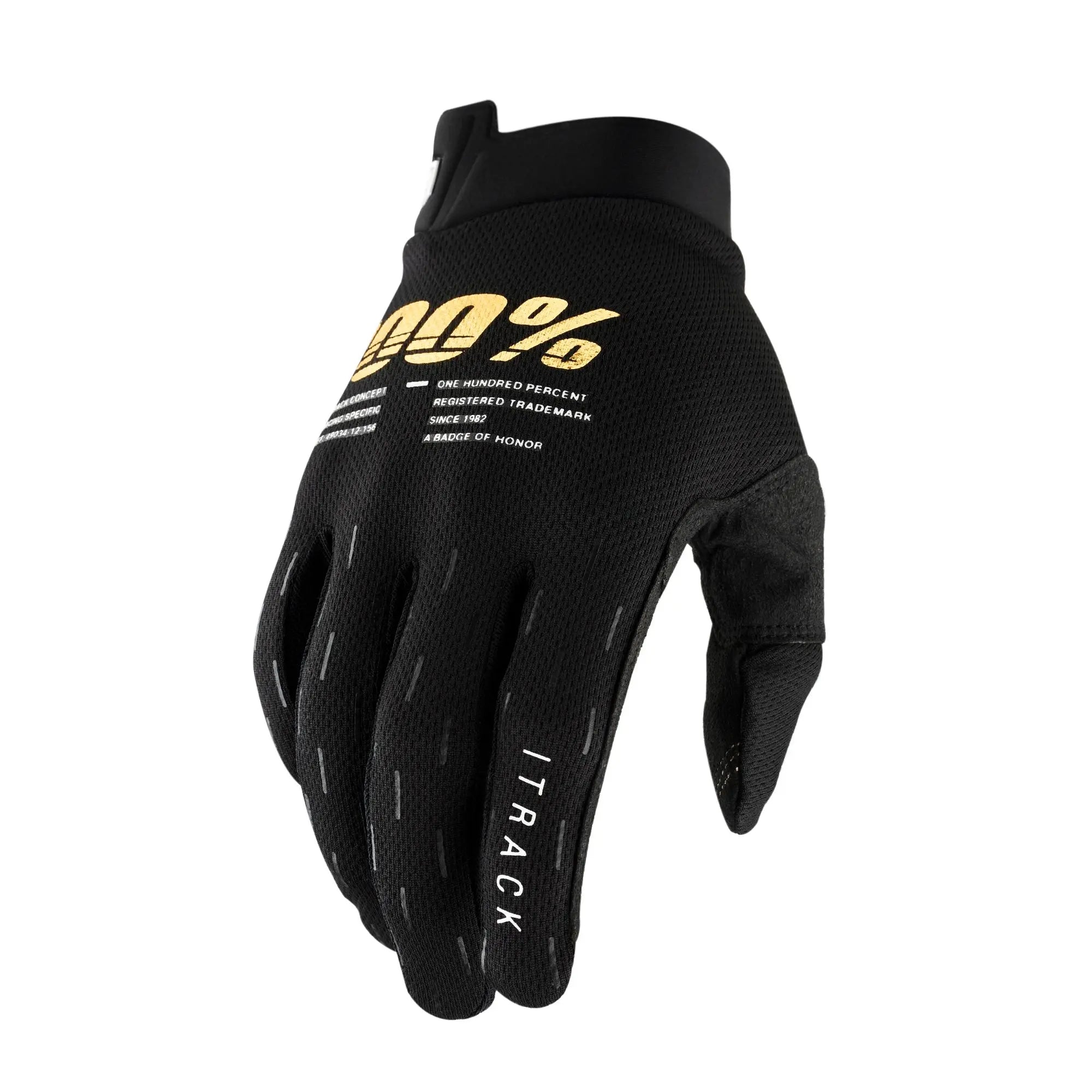 100% iTrack Gloves Black - FREE UK Shipping, FREE 365 Day Returns | Moto Central