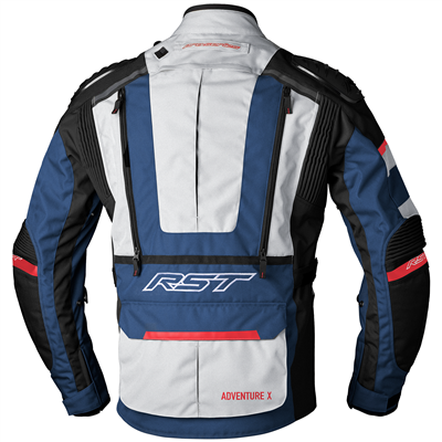 RST Pro Series Adventure-X CE Textile Jacket Silver / Blue / Red - FREE UK Shipping, FREE 365 Day Returns | Moto Central