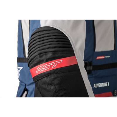 RST Pro Series Adventure-X CE Textile Jacket Silver / Blue / Red - FREE UK Shipping, FREE 365 Day Returns | Moto Central