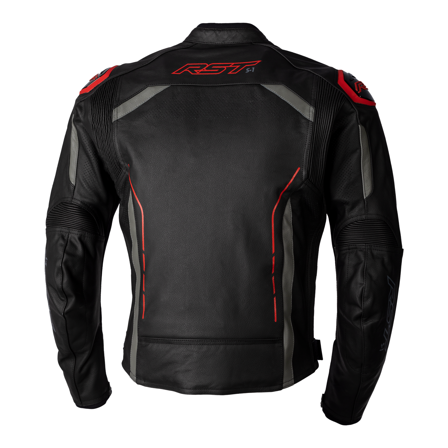 RST S1 CE Leather Jacket Black / Grey / Red