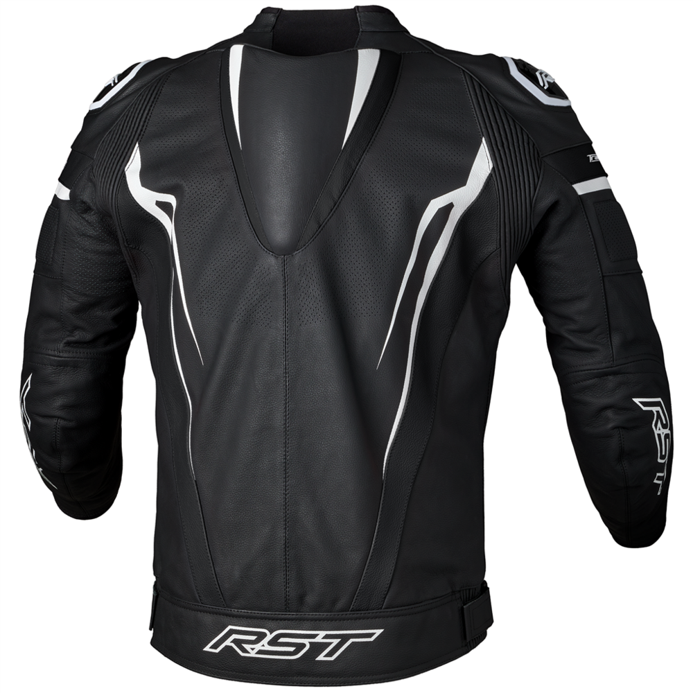 RST Tractech Evo 5 CE Leather Jacket Black / White / Black - FREE UK Shipping, FREE 365 Day Returns | Moto Central