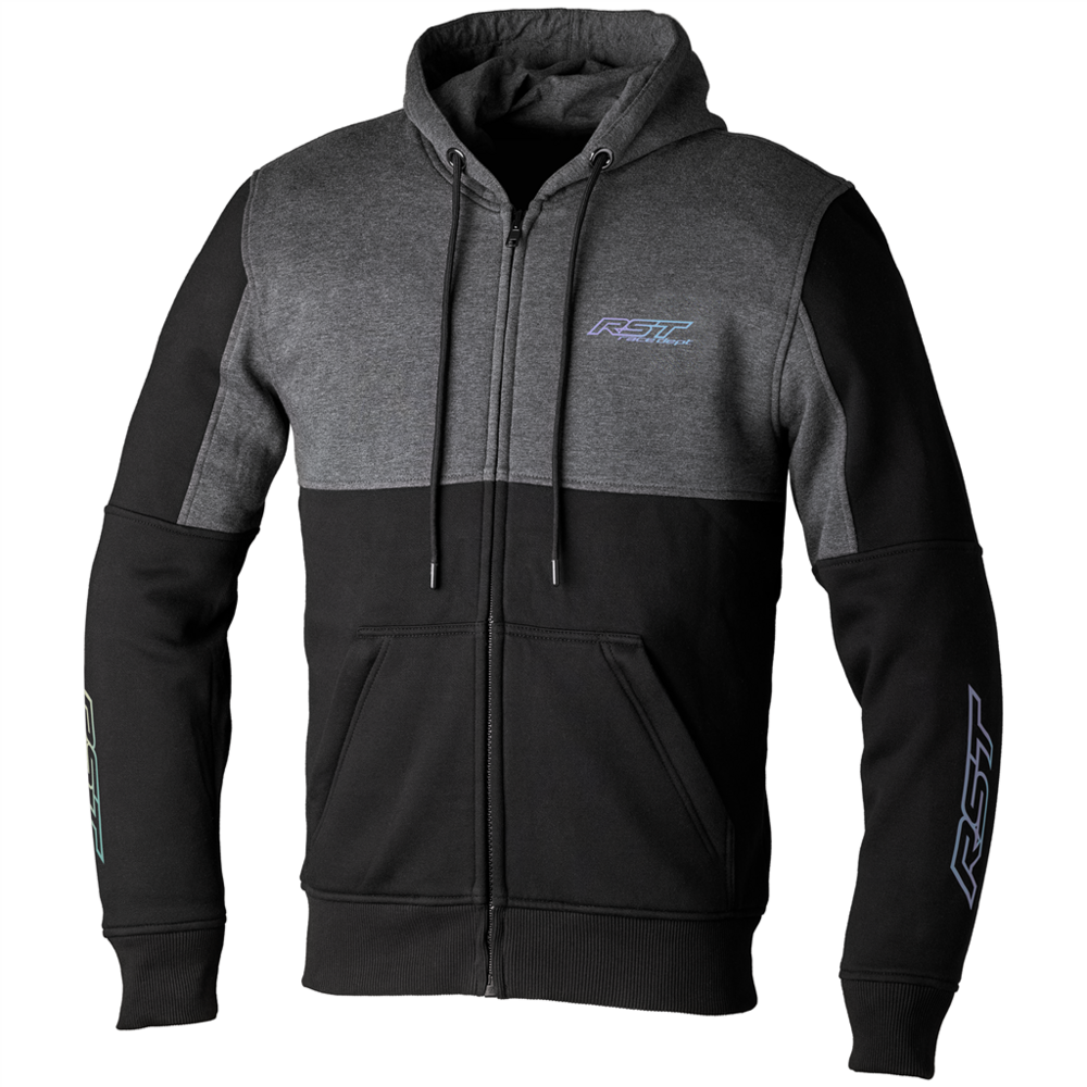 RST Team Zip Through CE Textile Hoodie Black / Grey