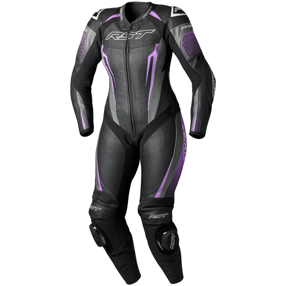 RST Tractech Evo 5 CE Ladies Leather Suit Black / Fushia / Grey