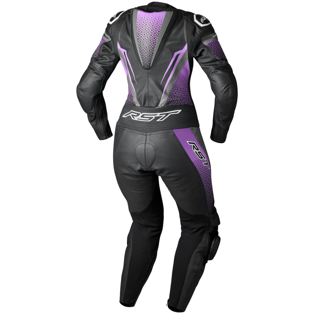 RST Tractech Evo 5 CE Ladies Leather Suit Black / Fushia / Grey - FREE UK Shipping, FREE 365 Day Returns | Moto Central