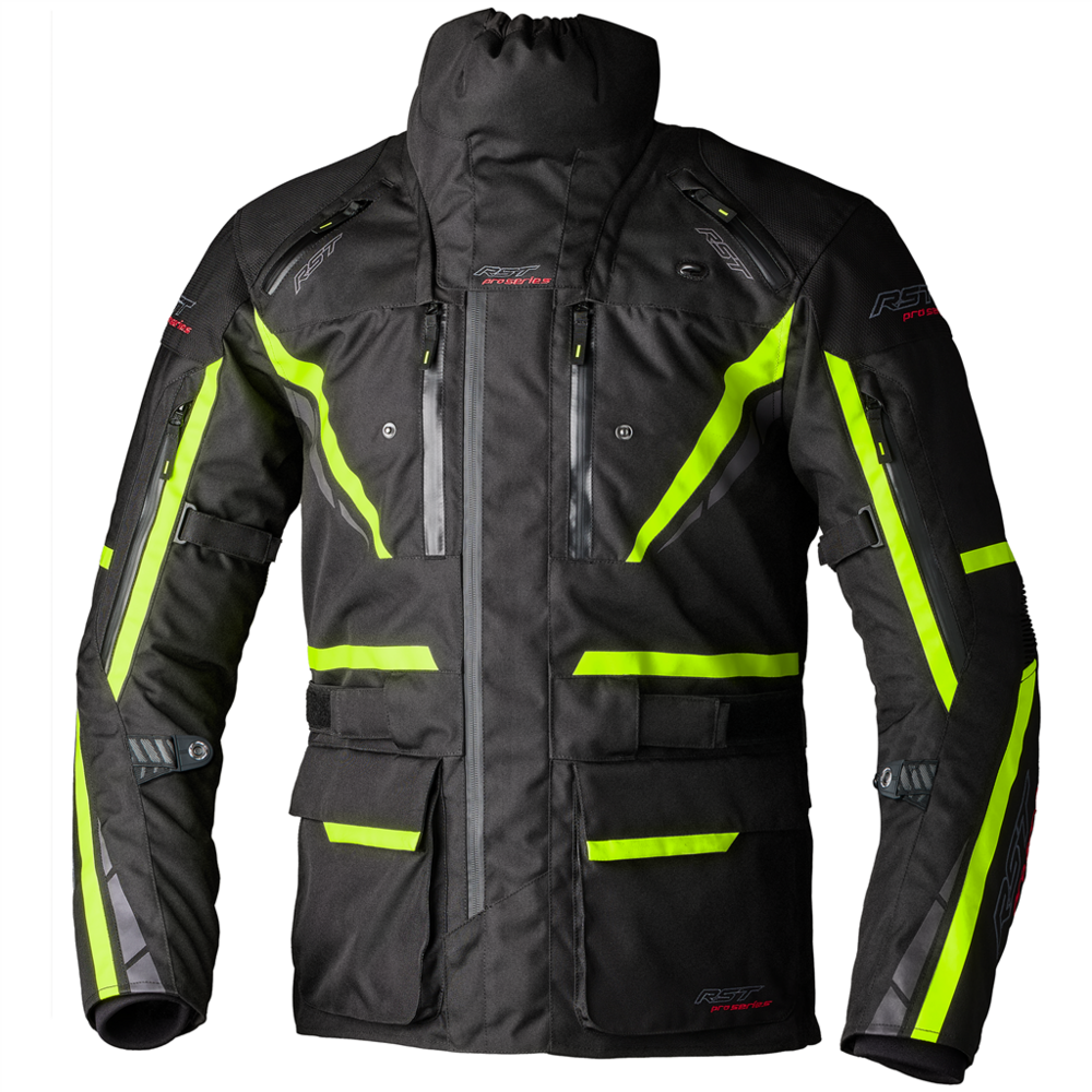 RST Pro Series Paragon 7 CE Textile Jacket Black / Fluo Yellow - FREE UK Shipping, FREE 365 Day Returns | Moto Central