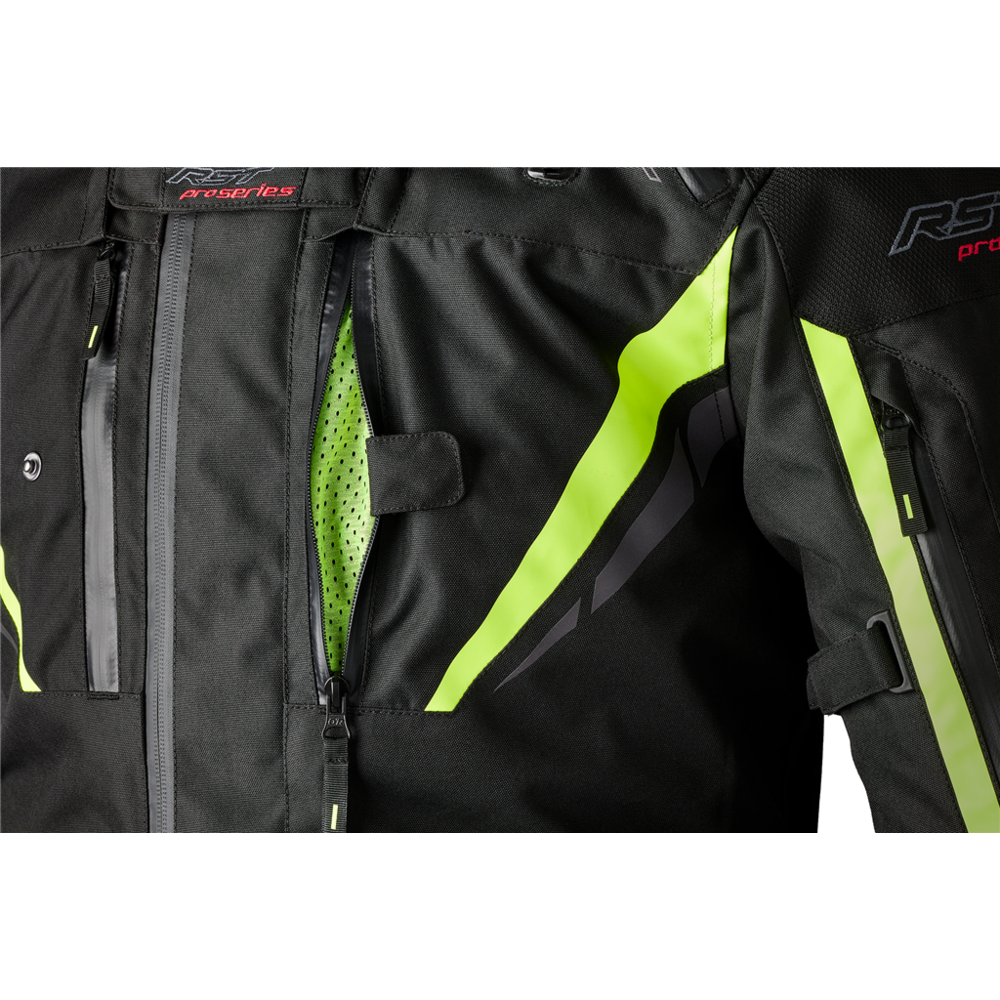 RST Pro Series Paragon 7 CE Ladies Textile Jacket Black / Fluo Yellow - FREE UK Shipping, FREE 365 Day Returns | Moto Central