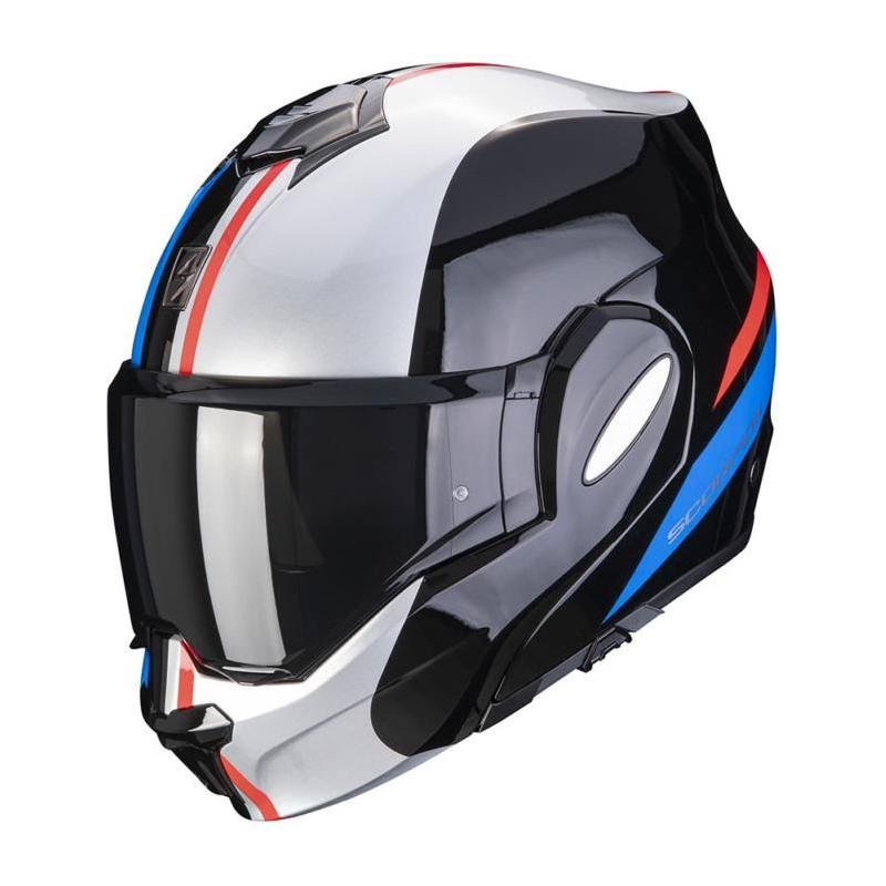 Scorpion EXO-Tech Evo Forza Flip-Up Helmet Black / Silver / Red