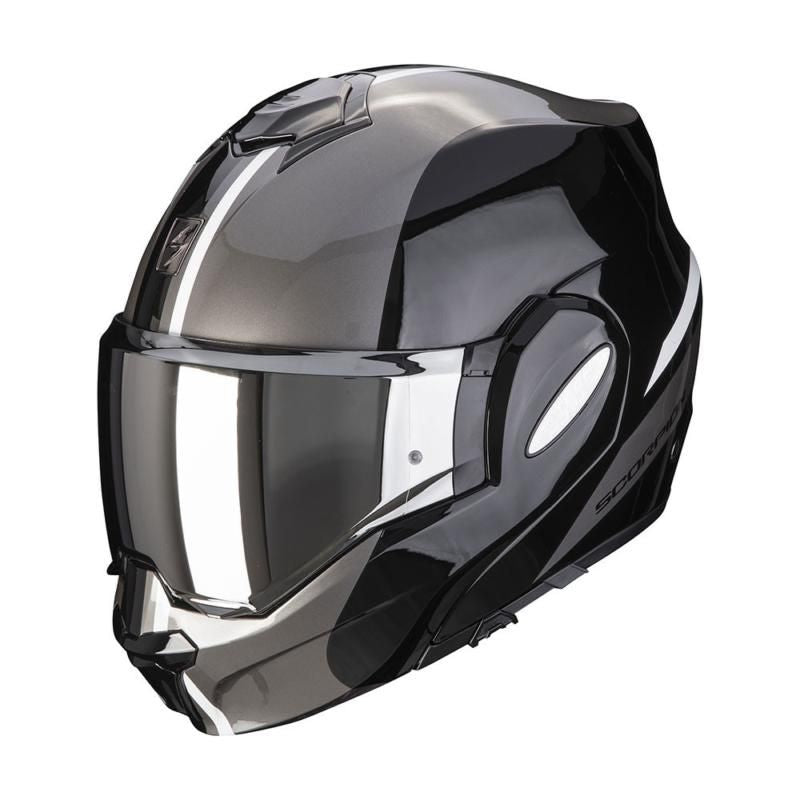 Scorpion EXO-Tech Evo Forza Flip-Up Helmet Black / Silver