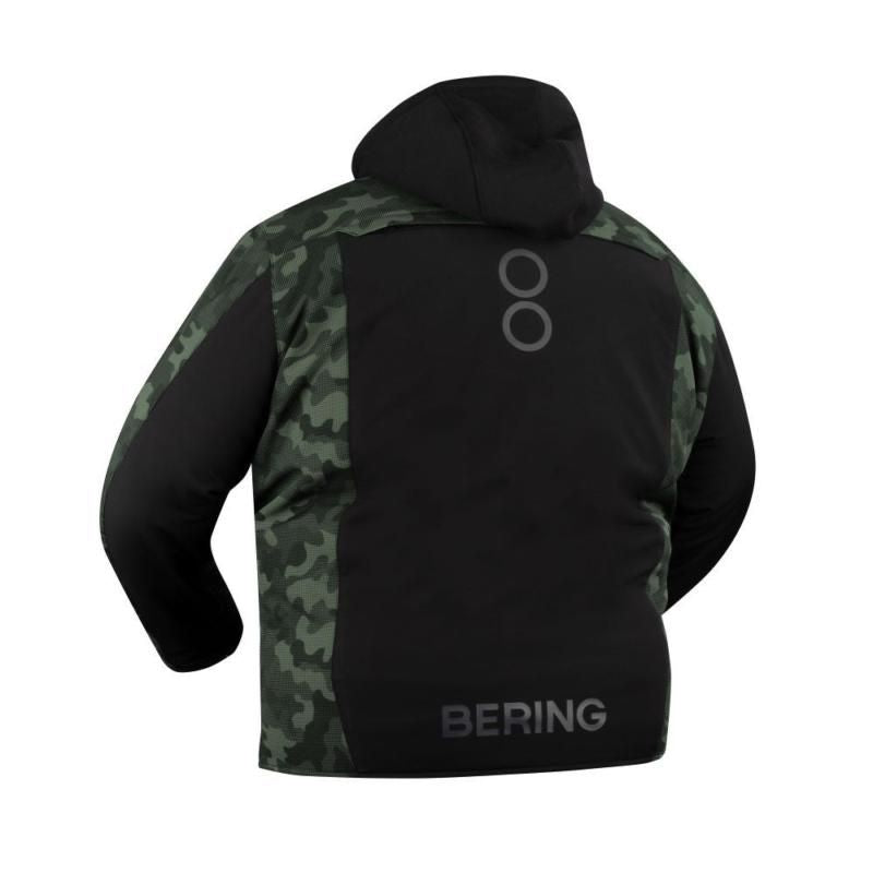 Bering Davis King Size Hooded Textile Jacket Black / Camo Khaki