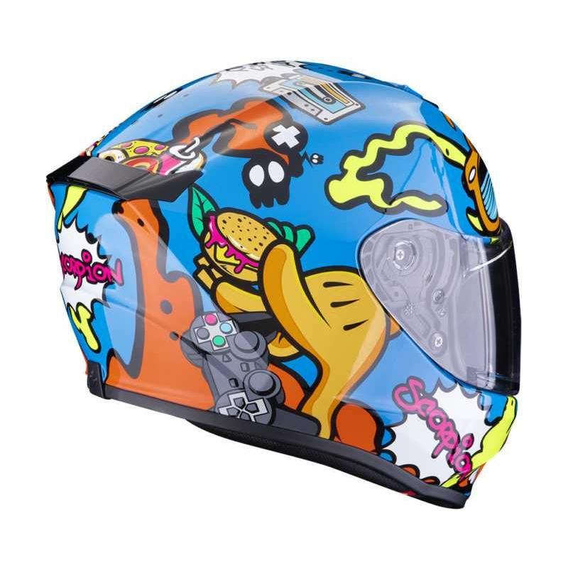 Scorpion EXO-JNR Fun Kids Full Face Helmet Blue / Orange