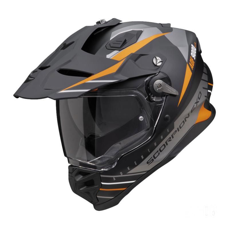 Scorpion ADF-9000 Feat Adventure Helmet Black / Silver / Orange - FREE UK Shipping, FREE 365 Day Returns | Moto Central