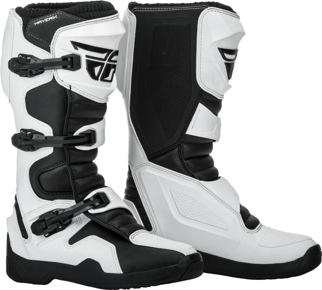 Fly Racing Maverik MX Boots Black / White