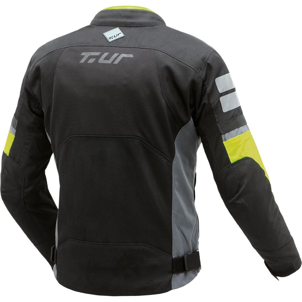 T.UR ETNA Hydroscud Touring Jacket Anthracite / Fluo Yellow  - FREE UK Shipping, FREE 365 Day Returns | Moto Central