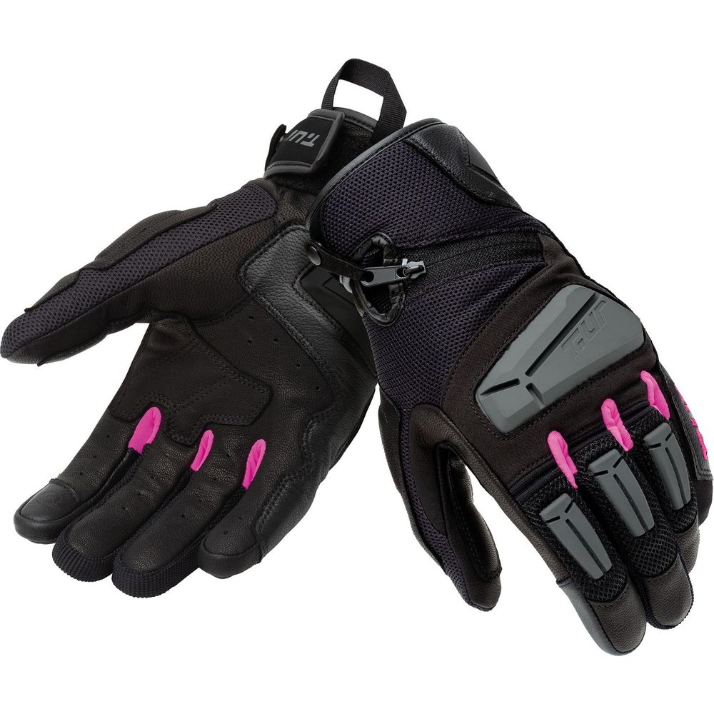 T.UR G-Four Ladies Summer Gloves Black / Fuchsia