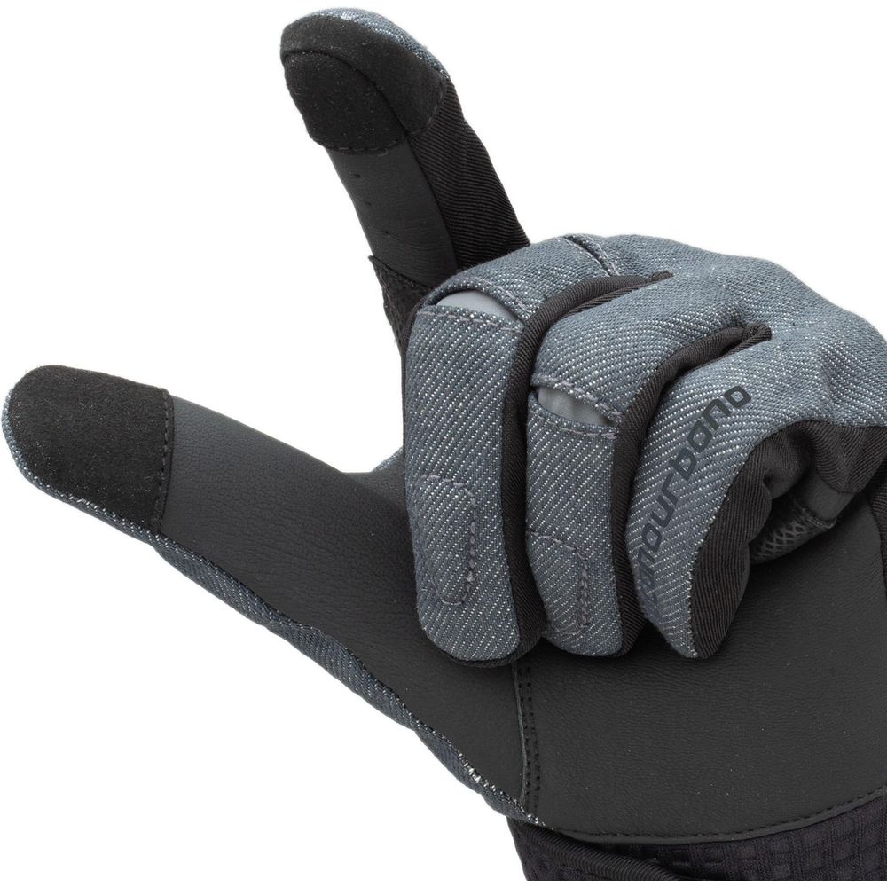 Tucano Urbano Crab Leather Gloves Black / Denim