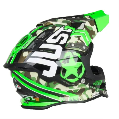 Just1 J12 Carbon MX Helmet Kombat Green