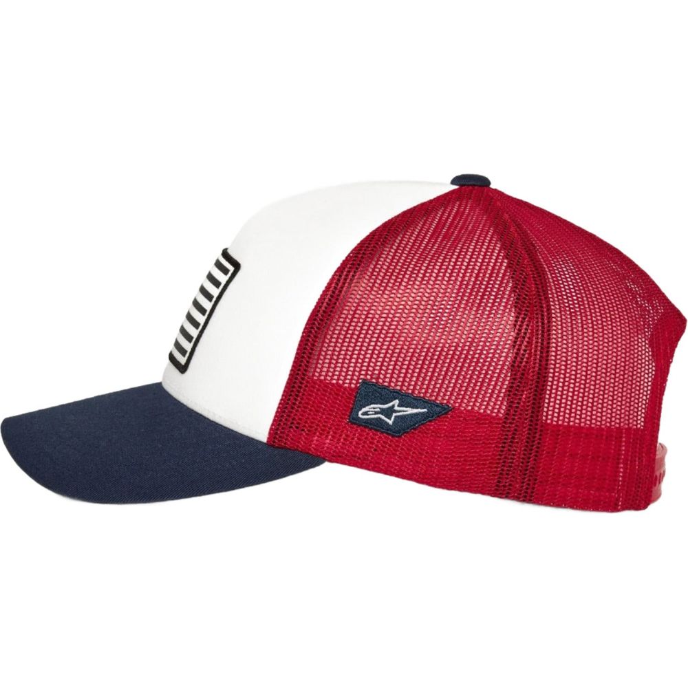 Alpinestars Flag Curved Bill Cap White / Navy / Red - FREE UK Shipping, FREE 365 Day Returns | Moto Central