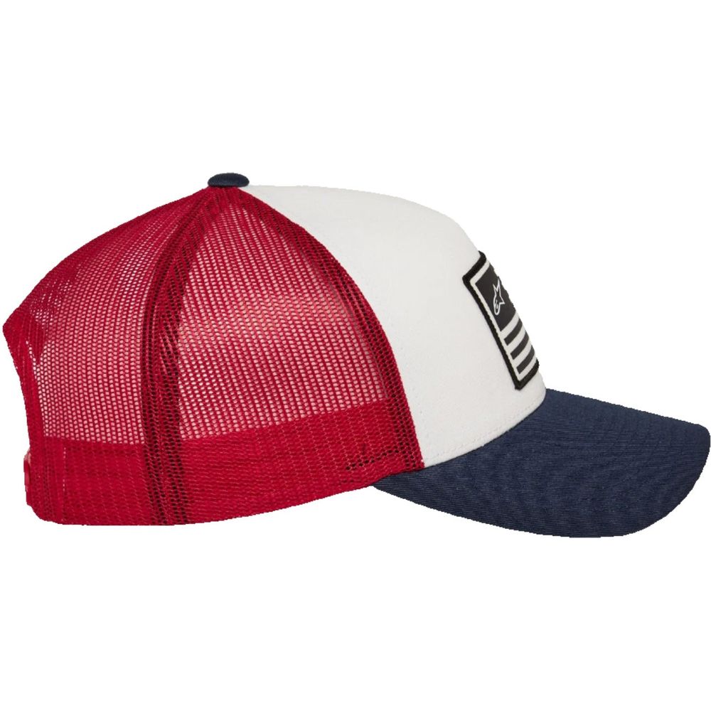 Alpinestars Flag Curved Bill Cap White / Navy / Red - FREE UK Shipping, FREE 365 Day Returns | Moto Central