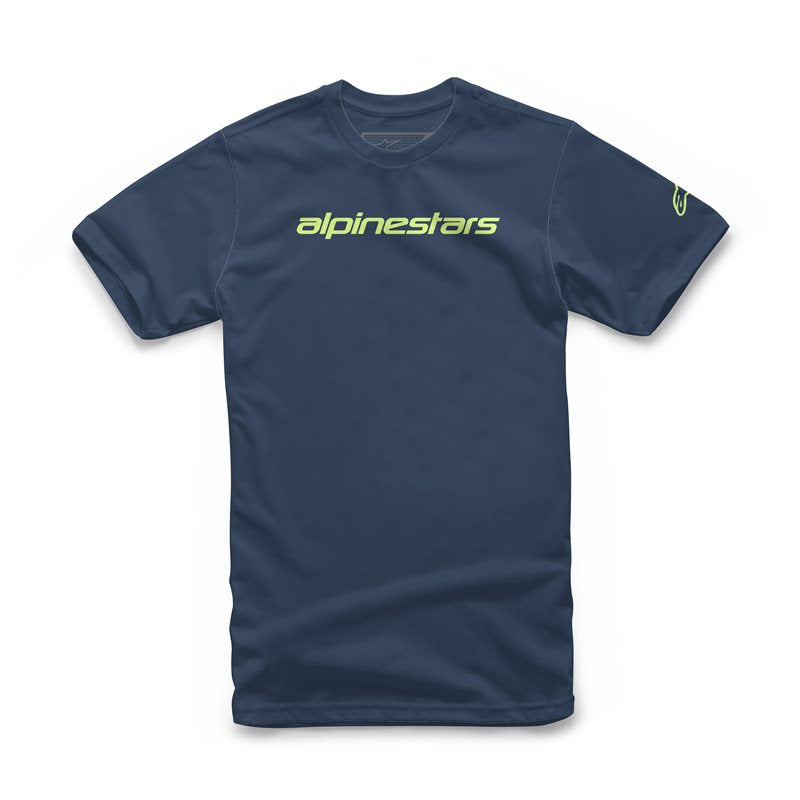 Alpinestars Linear Wordmark Tee Navy / Lime