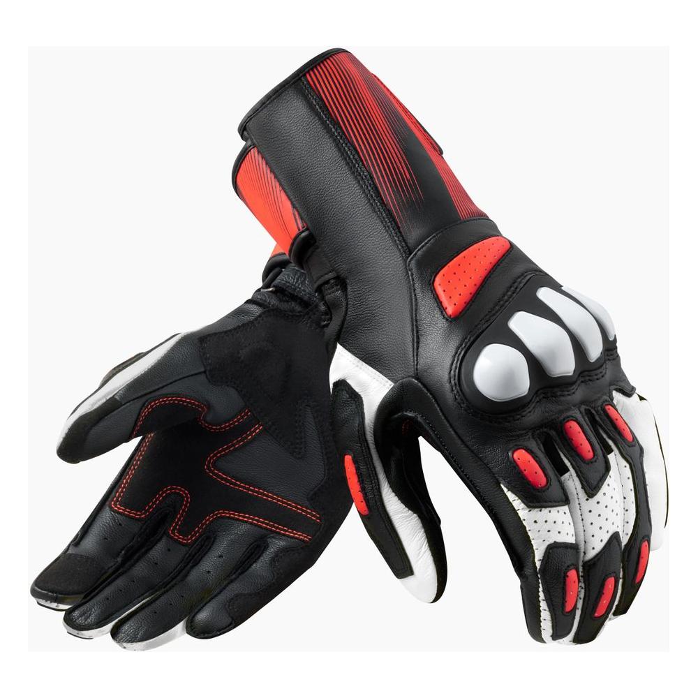 Revit Metis 2 Leather Gloves Black / Neon Red