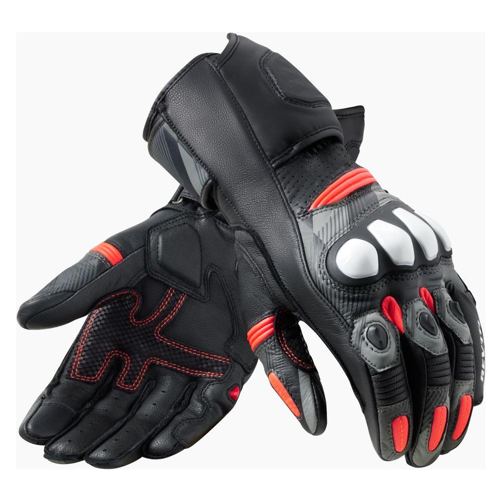 Revit League 2 Leather Gloves Black / Neon Red