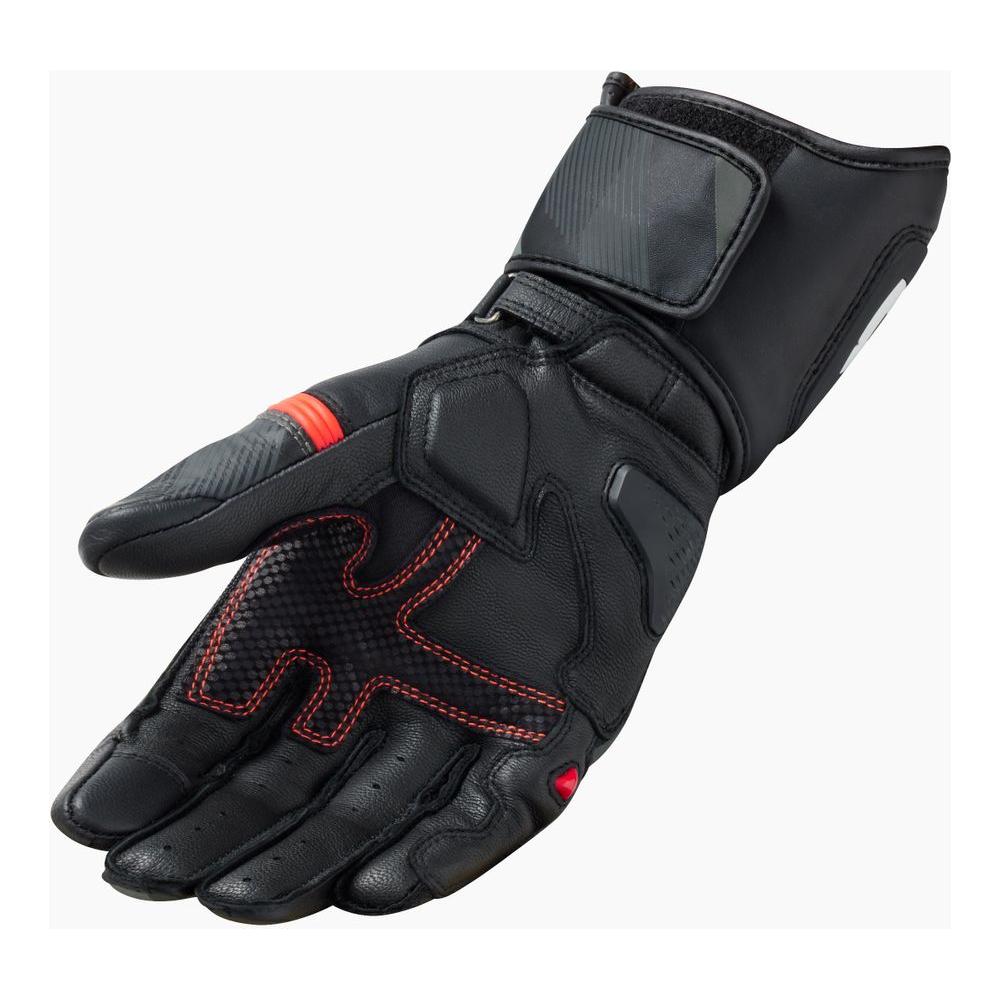 Revit League 2 Leather Gloves Black / Neon Red