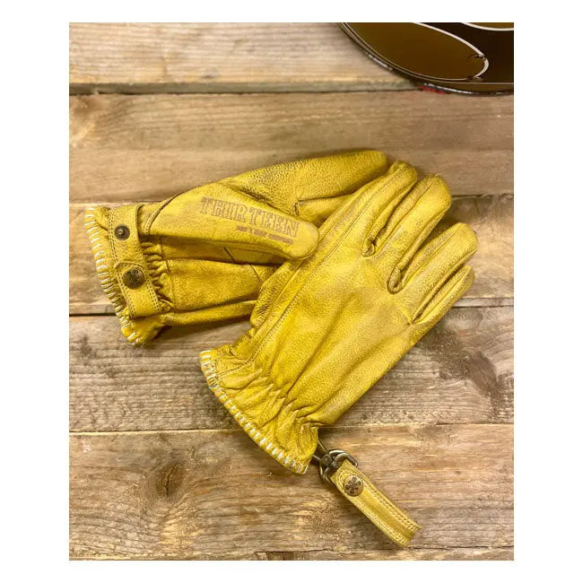 13 And A Half Magazine Loud Ride Leather Gloves Yellow  - FREE UK Shipping, FREE 365 Day Returns | Moto Central