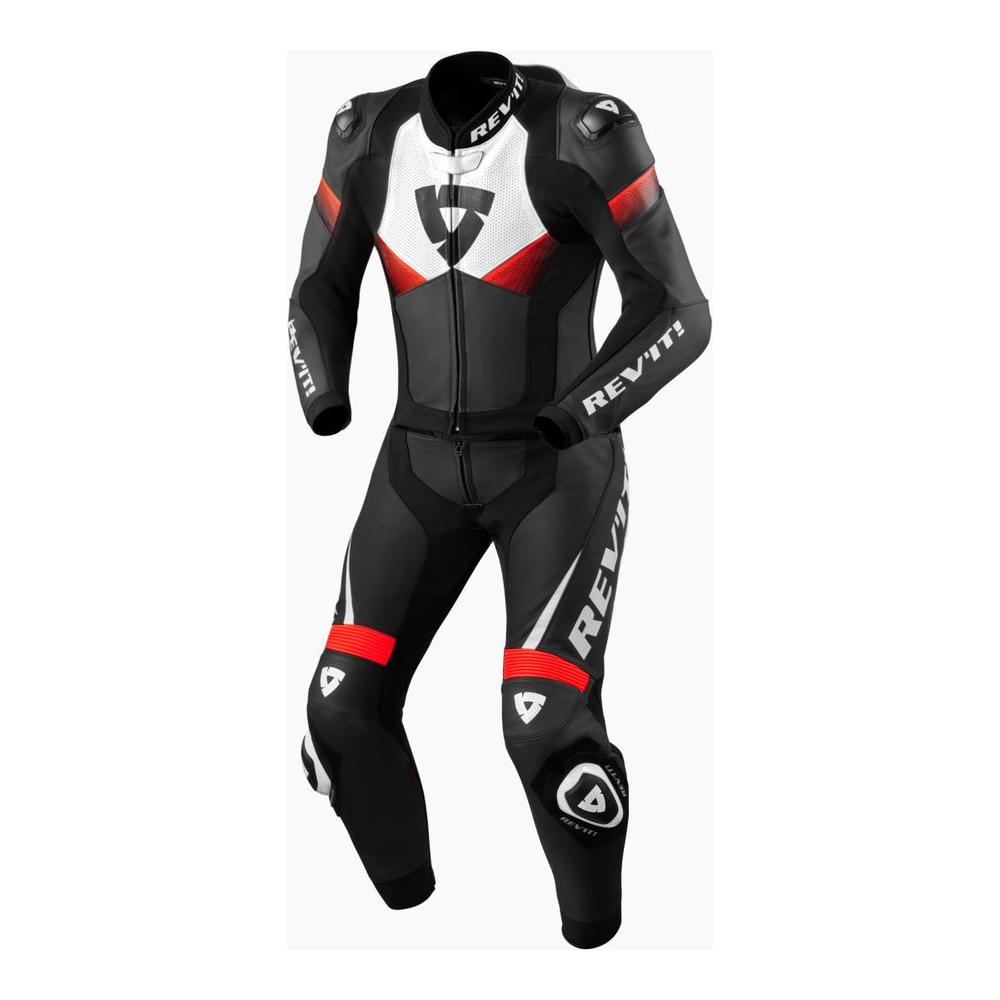 Revit Combi Argon 2 Two Piece Leather Suit Black / Neon Red