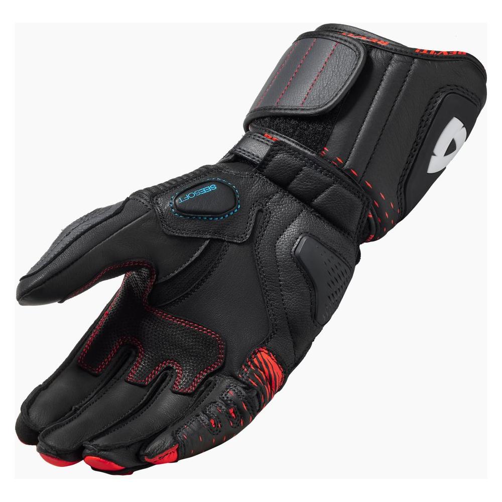 Revit Control Leather Gloves Black / Neon Red