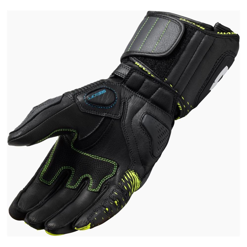 Revit Control Leather Gloves Black / Neon Yellow